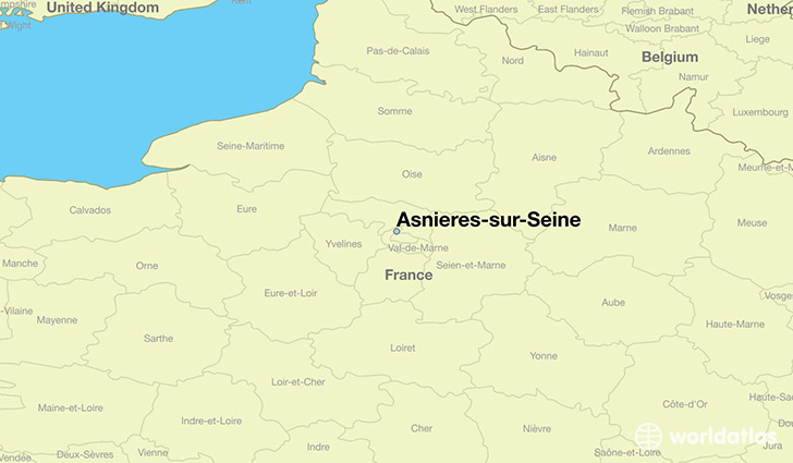 map showing the location of Asnieres-sur-Seine