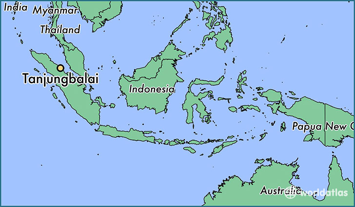 map showing the location of Tanjungbalai
