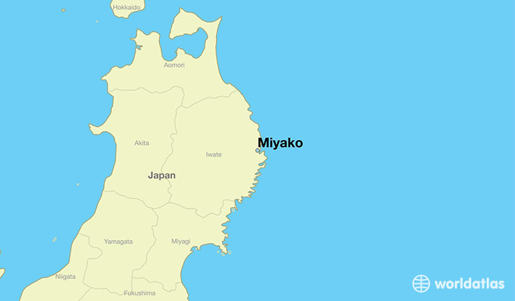 map showing the location of Miyako