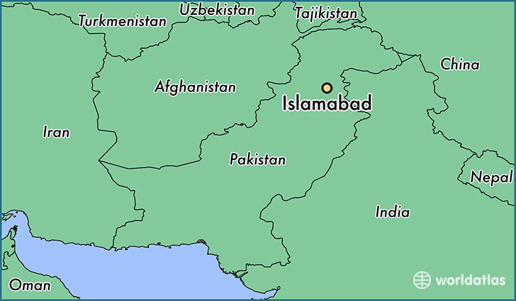 map showing the location of Islamabad