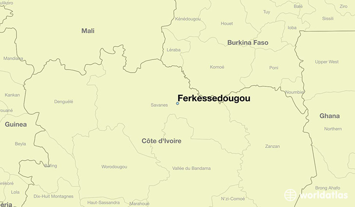 map showing the location of Ferkessedougou