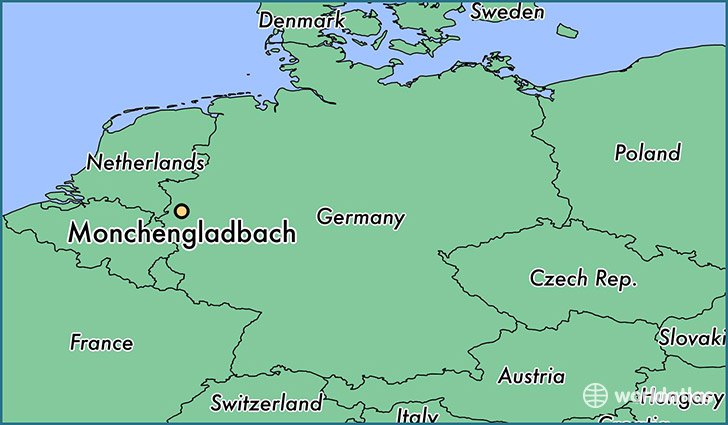 map showing the location of Monchengladbach
