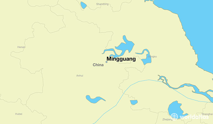 map showing the location of Mingguang