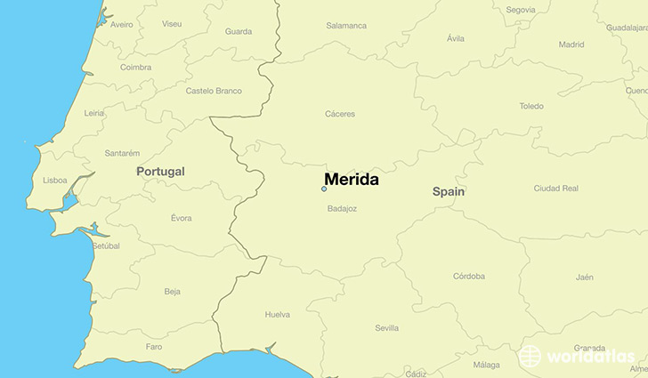 map showing the location of Merida