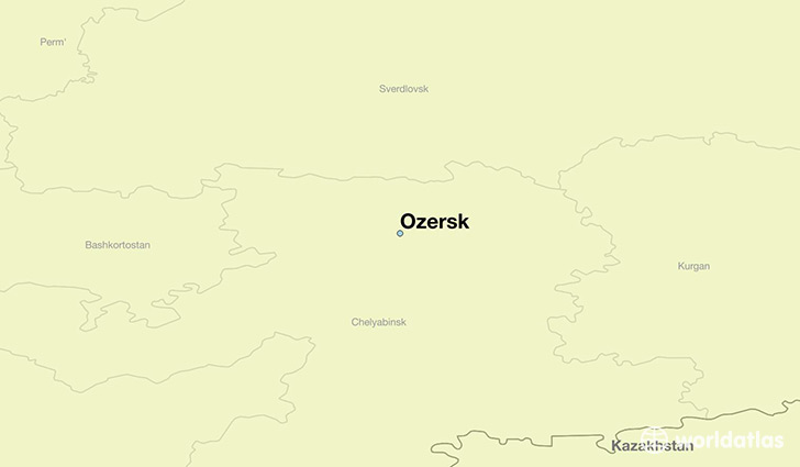 map showing the location of Ozersk