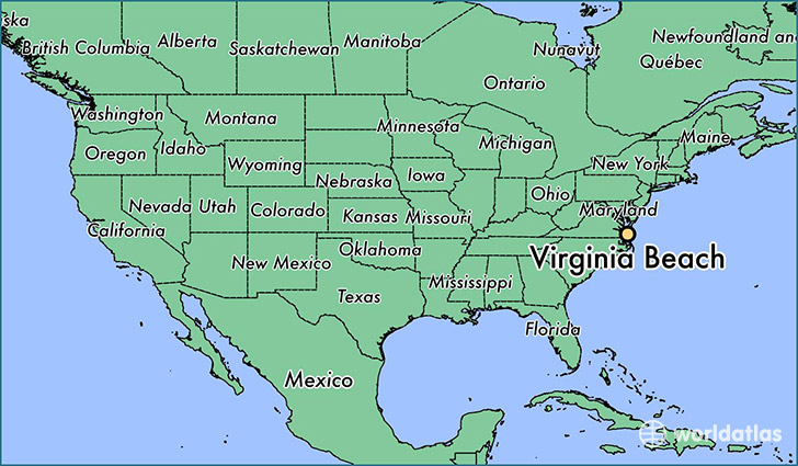 map showing the location of Virginia Beach