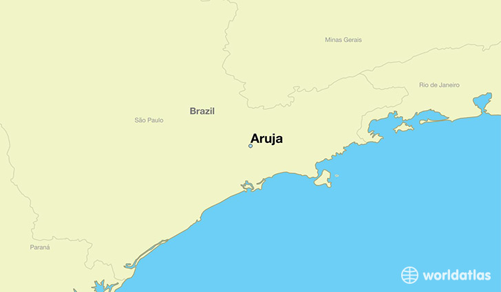 map showing the location of Aruja