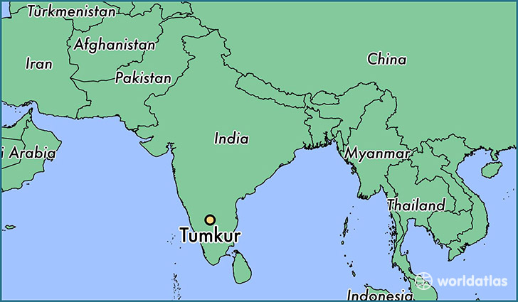 map showing the location of Tumkur