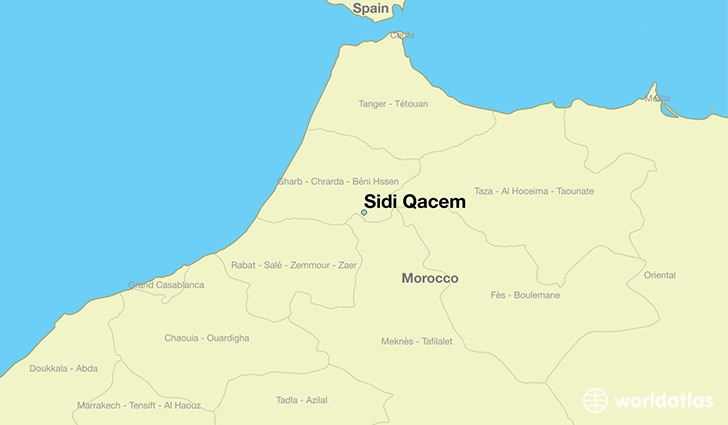 map showing the location of Sidi Qacem