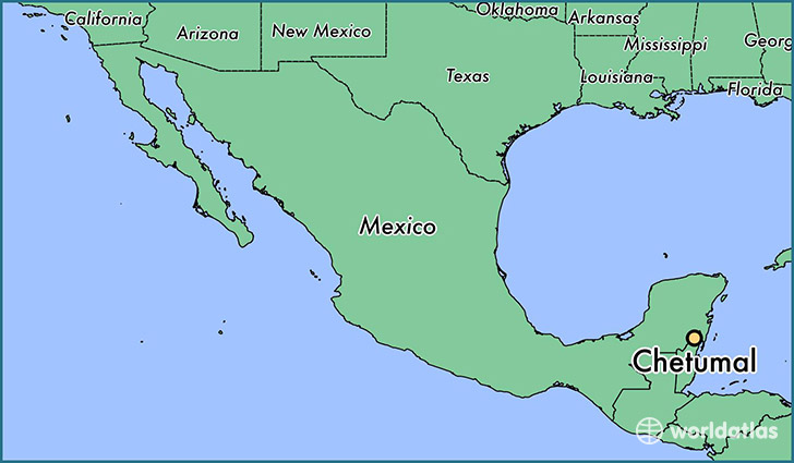 map showing the location of Chetumal