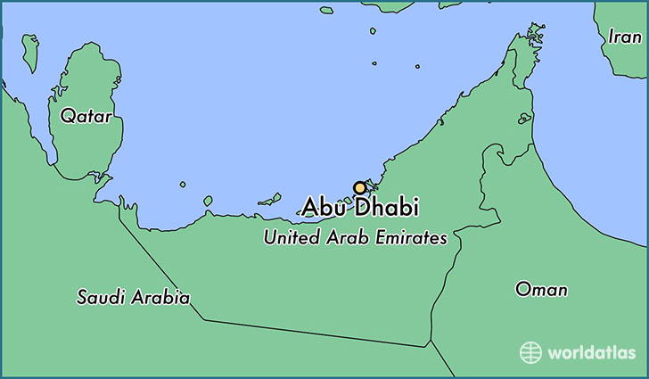 map showing the location of Abu Dhabi