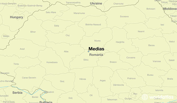 map showing the location of Medias