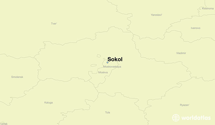 map showing the location of Sokol