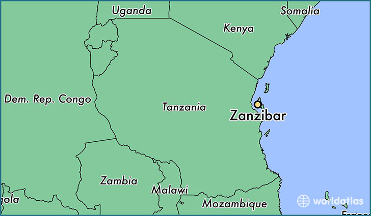 map showing the location of Zanzibar