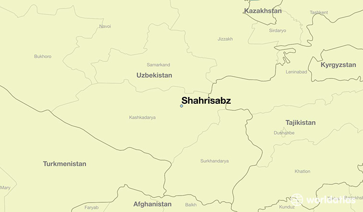 map showing the location of Shahrisabz