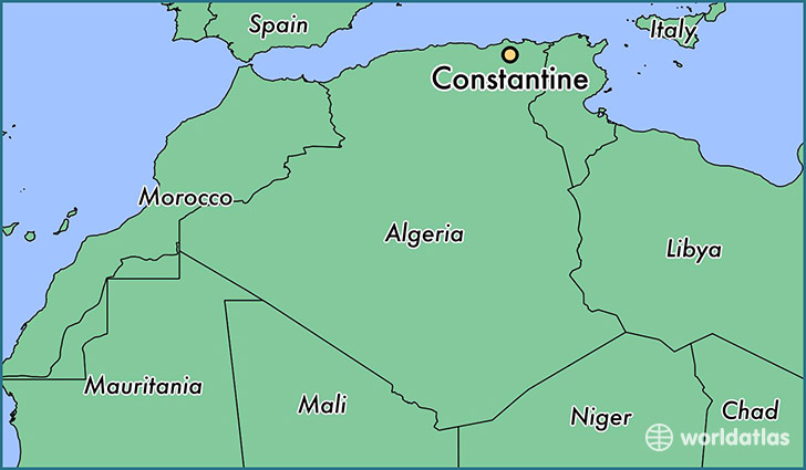 map showing the location of Constantine