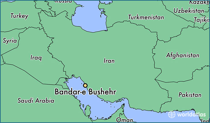 map showing the location of Bandar-e Bushehr
