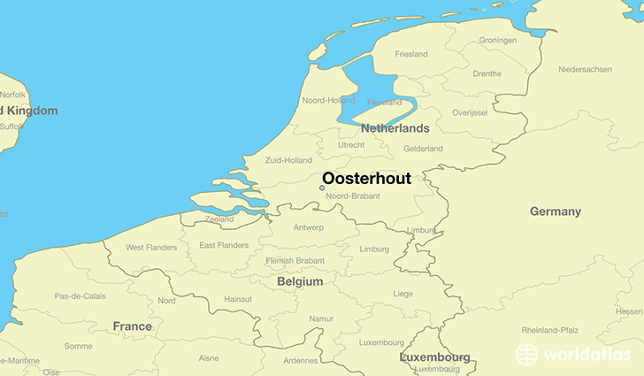 map showing the location of Oosterhout