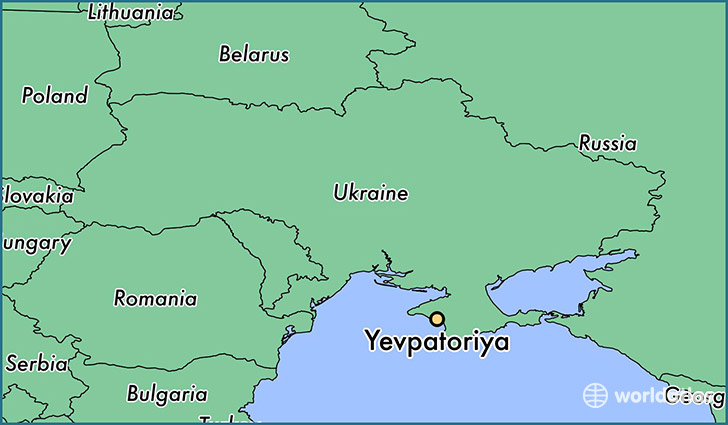 map showing the location of Yevpatoriya