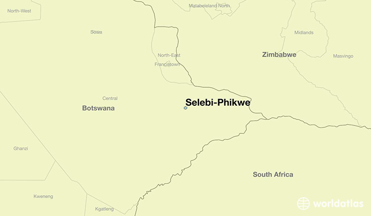 map showing the location of Selebi-Phikwe