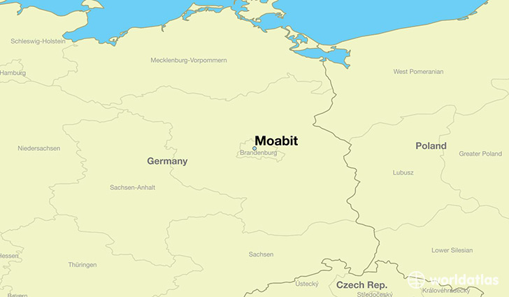map showing the location of Moabit