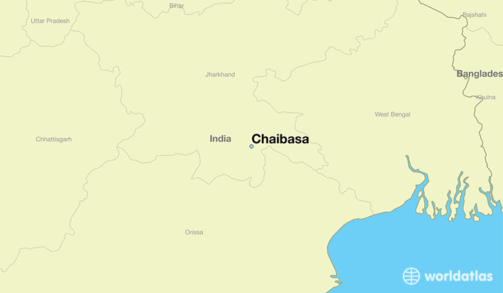 map showing the location of Chaibasa