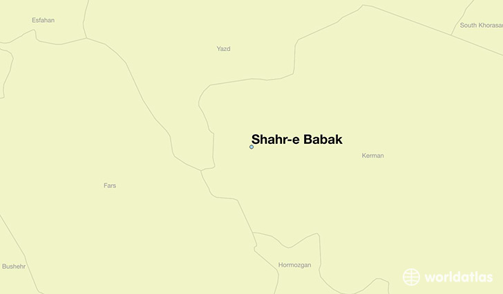 map showing the location of Shahr-e Babak
