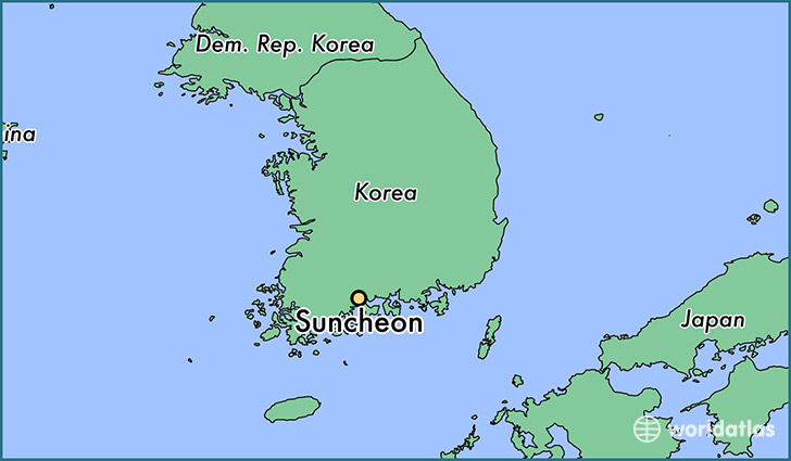 map showing the location of Suncheon
