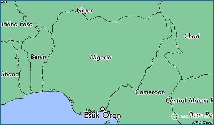 map showing the location of Esuk Oron
