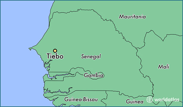 map showing the location of Tiebo