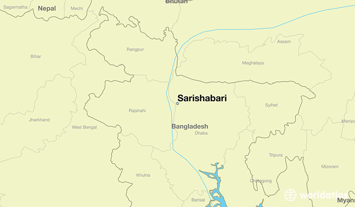 map showing the location of Sarishabari