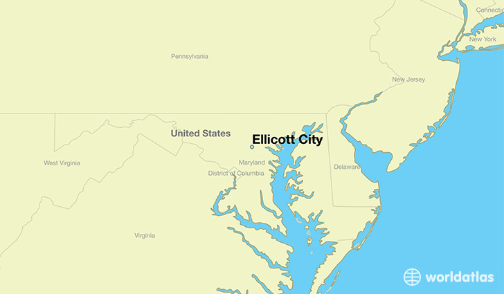 map showing the location of Ellicott City