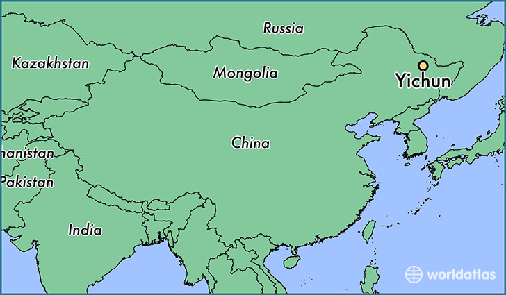 map showing the location of Yichun