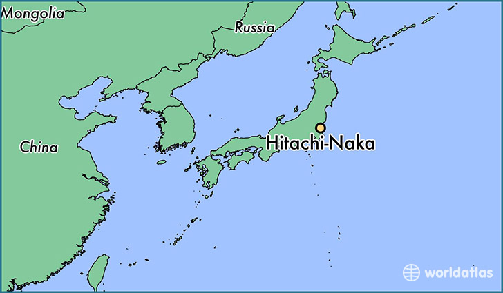 map showing the location of Hitachi-Naka