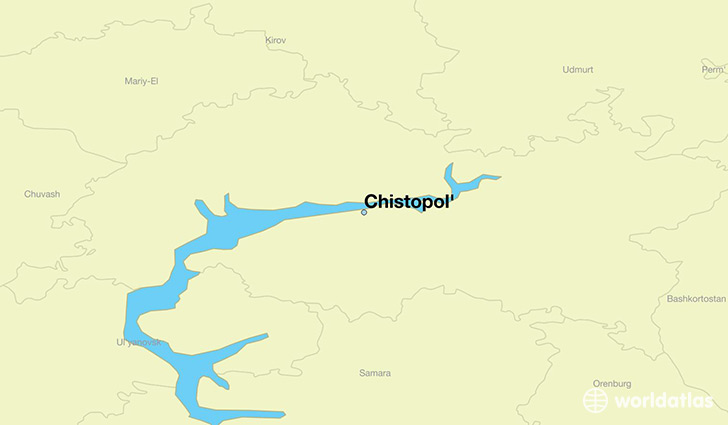 map showing the location of Chistopol'