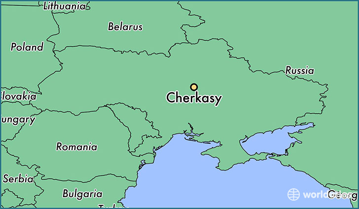 map showing the location of Cherkasy