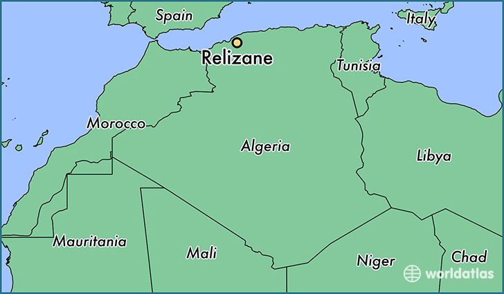 map showing the location of Relizane