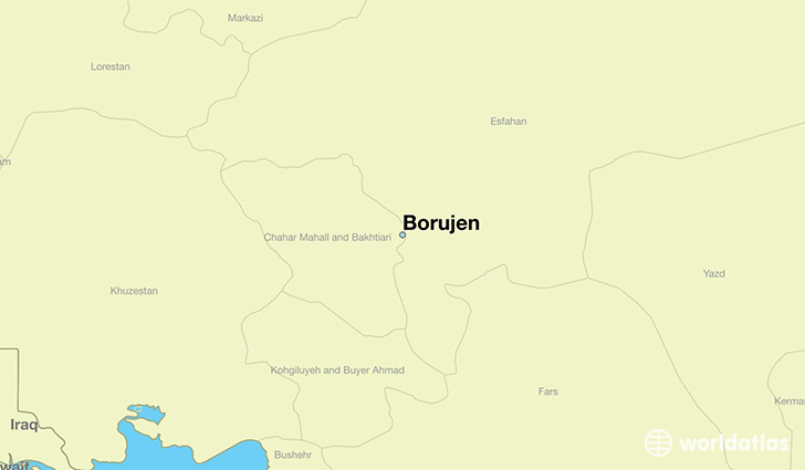 map showing the location of Borujen