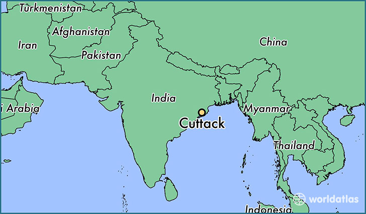 map showing the location of Cuttack