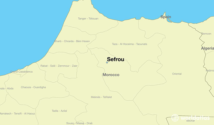map showing the location of Sefrou