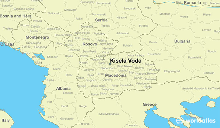 map showing the location of Kisela Voda