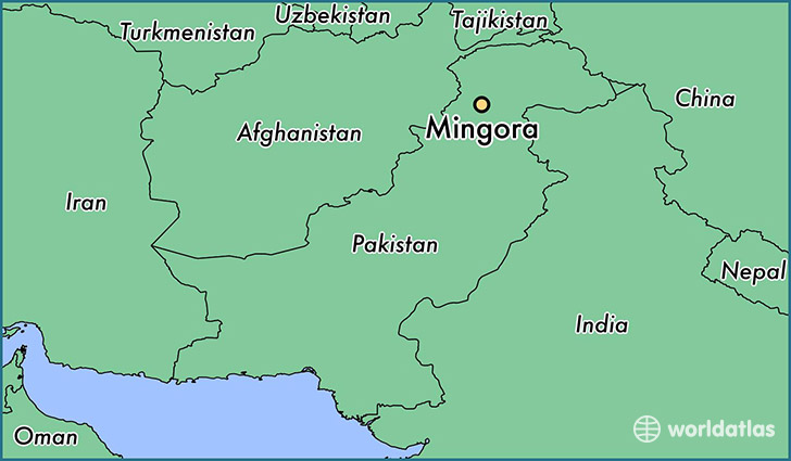 map showing the location of Mingora