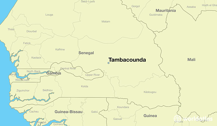 map showing the location of Tambacounda