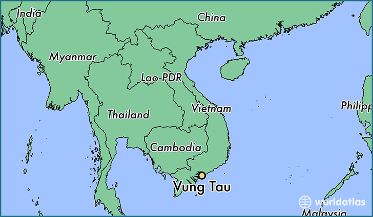 map showing the location of Vung Tau