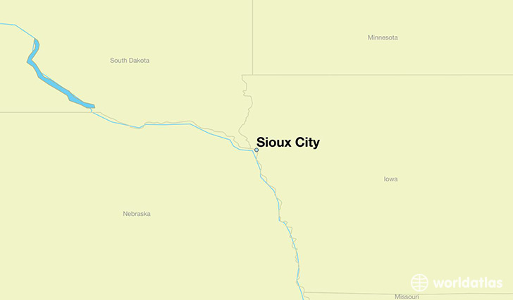 map showing the location of Sioux City