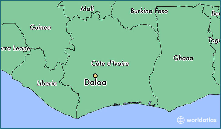 map showing the location of Daloa