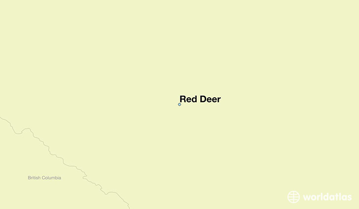 map showing the location of Red Deer
