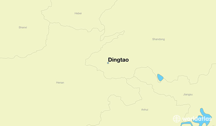 map showing the location of Dingtao