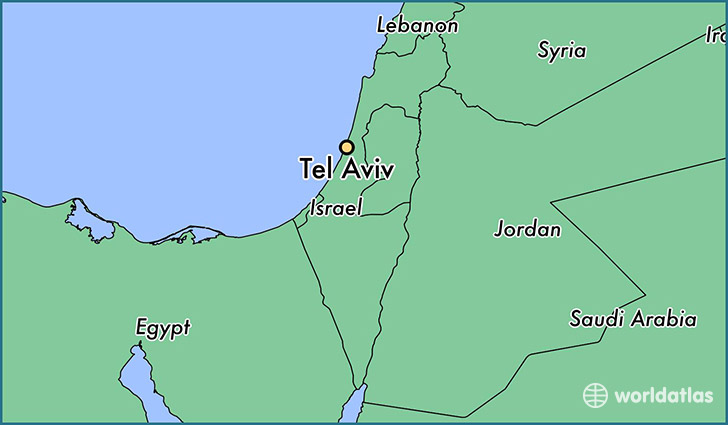 map showing the location of Tel Aviv