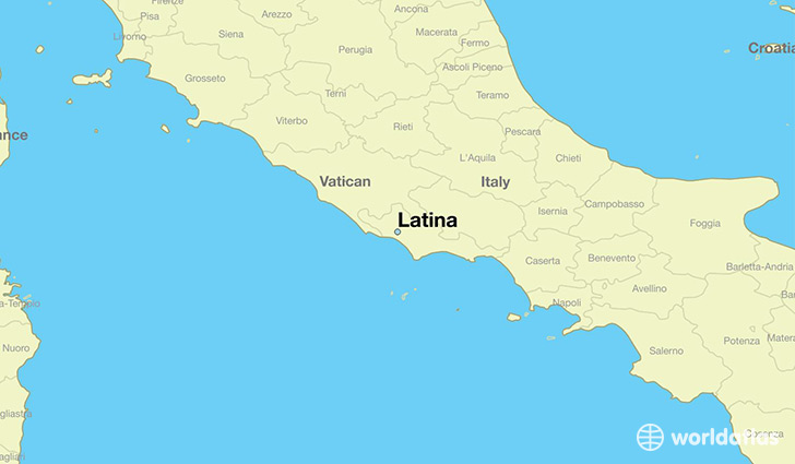 map showing the location of Latina